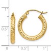 Black Bow Jewelry 3mm, 14k Yellow Gold Diamond-cut Hoops, 20mm (3/4 Inch) - 4 of 4