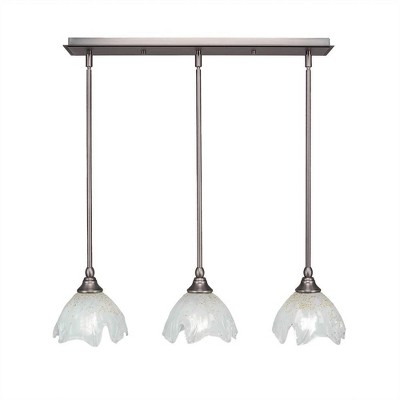 Toltec Lighting Any 3 - Light Chandelier in  Brushed Nickel with 7" Gold Ice Shade
