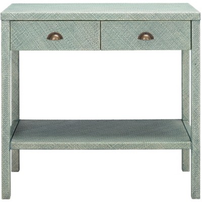 Asa 2 Drawer 1 Shelf Console Table - Turquoise/Antique Gold - Safavieh