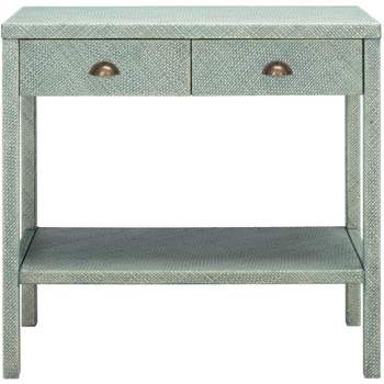 Asa 2 Drawer 1 Shelf Console Table - Turquoise/Antique Gold - Safavieh.
