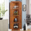 GDFStudio Volran Rustic 72'' Tall 4-Tier Corner Cabinet with 8 Doors - 2 of 4