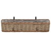 vidaXL Balcony Planter Set of 2 Brown Wicker with PE lining - 31.5" x 7.9" x 5.9" - 3 of 4