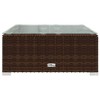 vidaXL Patio Coffee Table Brown 23.6 in.x23.6 in.x11.8 in. Poly Rattan & Glass - 3 of 4