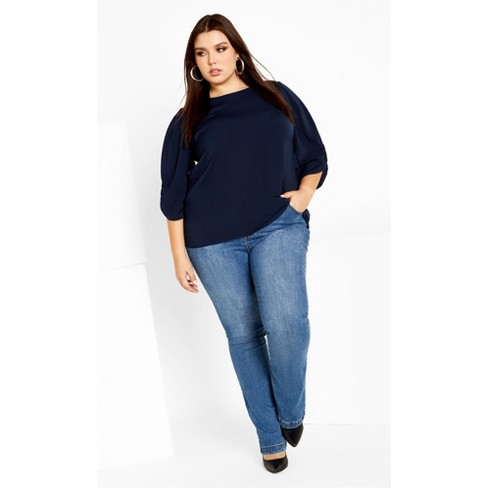 Women's Plus Size Emery Top - Navy | City Chic : Target