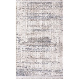 Maxax Boho Area Rug, Stripe Farmhouse Small Rugs with Fringe Tassels for Kitchen, Bedroom, Laundry, Doorway, Vintage Blue - 1 of 4