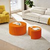 Nesting Coffee Table Set of 2,Creative Moon Round Wood Coffee Table,Handcrafted Side Tables Accent Luxury End Table for Apartment-Cuddlewood - 4 of 4