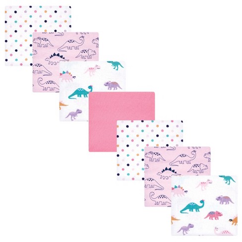 Hudson Baby Cotton Flannel Receiving Blankets Bundle, Dinosaur Adventures Print, 30x30 Inches, Set Of 4