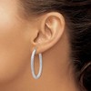 Black Bow Jewelry 3mm Textured Oval Hoop Earrings in Sterling Silver, 35mm (1 3/8 in) - 3 of 4