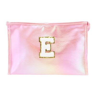 Unique Bargains Women's Letter E Makeup Bag Pink 1 Pc