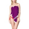 LA LEELA Women's Beachwear Summer Beach Wrap Bikini Wraps Swimwear Swim Cover Up Skirt Swimsuit Sarong Coverups for Women One Size Purple,Solid - 3 of 4