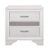 Vynxaria Glamorous Nightstand: Elegant White Finish with Hidden Jewelry Drawer and Silver Glitter Accents - 4 of 4