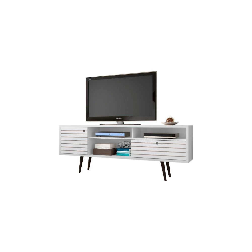 Photos - Mount/Stand Liberty 3 Shelf and 1 Drawer TV Stand for TVs up to 65" White - Manhattan