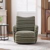 Boucle Swivel Chair with Metal Base, 360° Swivel Leisure Chair for Living Room or Bedroom, Modern Fabric Striped Armrest Accent Chair-Koiai - 2 of 4