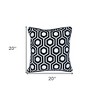 HomeRoots 20" Black and White Geometric Cotton Throw Pillow - 3 of 4