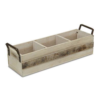 Cheung's Reid Wooden 3 Slot Storage Caddy - Brown