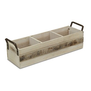 Cheung's Reid Wooden 3 Slot Storage Caddy - Brown - 1 of 4