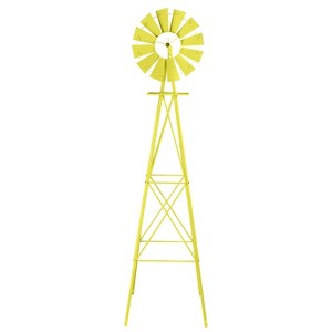 VINGLI 8FT Ornamental Windmill Backyard Garden Decoration Weather Vane, Heavy Duty Metal Wind Mill w/ 4 Legs Design - 1 of 4