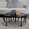 Contemporary Melting Drip Metal and Tempered Glass Melting Drip Coffee Table Black - Olivia & May - 2 of 4