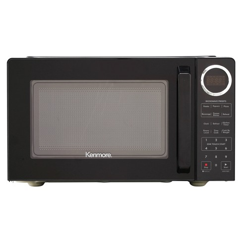  SMETA Small Compact Microwave Oven Countertop 0.7 Cu.Ft/700W  for Dorm, 10 Power Levels, Child Safety Lock, Black