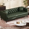 81" Modern Sofa Couches for Living Room, Leather Couch with Handmade Button, 3 Seater Sofa with Deep Seats, Brown Chesterfield Sofa for Apartment - 4 of 4