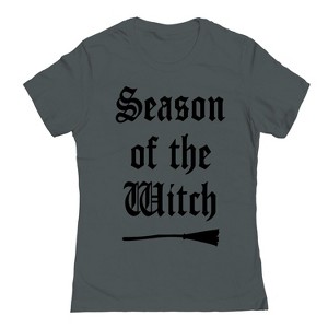 Rerun Island Women Season Of The Witch Broom Short Sleeve Graphic Cotton T-Shirt - 1 of 4