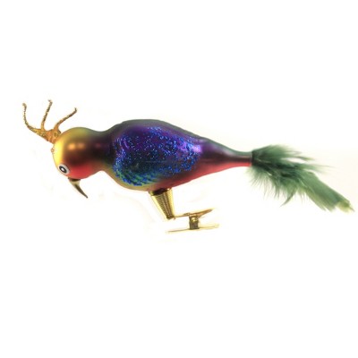 Golden Bell Collection 3.0" Multi-Colored Clip On Parrot Ornament Tropical Feather  -  Tree Ornaments