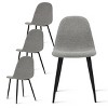 Spoon Dining Chairs Set of 4,Upholstered Dining Chair with Stainless Steel Metal Legs-Maison Boucle - 2 of 4