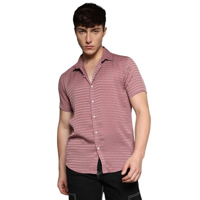 Campus Sutra Men Men's Nude Pink Self-Design Block Shirt
