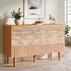 Tribesigns 6-Drawer Dresser, 47-Inch Boho Accent Dresser with 6 Carved Drawers, Double Wide Chest of Drawers for Living Room, Bedroom - 2 of 4