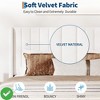 White Queen Size/Full Size Velvet Bed Frame Vertical Channel Tufted Wingback Headboard Upholstered Platform Bed - 3 of 4