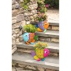 Evergreen Metal fish planter Green, Blue ,Pink - 3 of 4