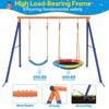 Gikpal Swing Set for Kids, 440lbs Swing Set with Heavy-Duty Metal Frame & Adjustable Ropes, Safe Waterproof Round Playset for Backyard, Rainbow Color - 3 of 4