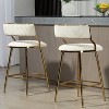 Beige (SET of 2) 26'' Counter height bar stools Corduroy kitchen island counter bar stool - 3 of 4