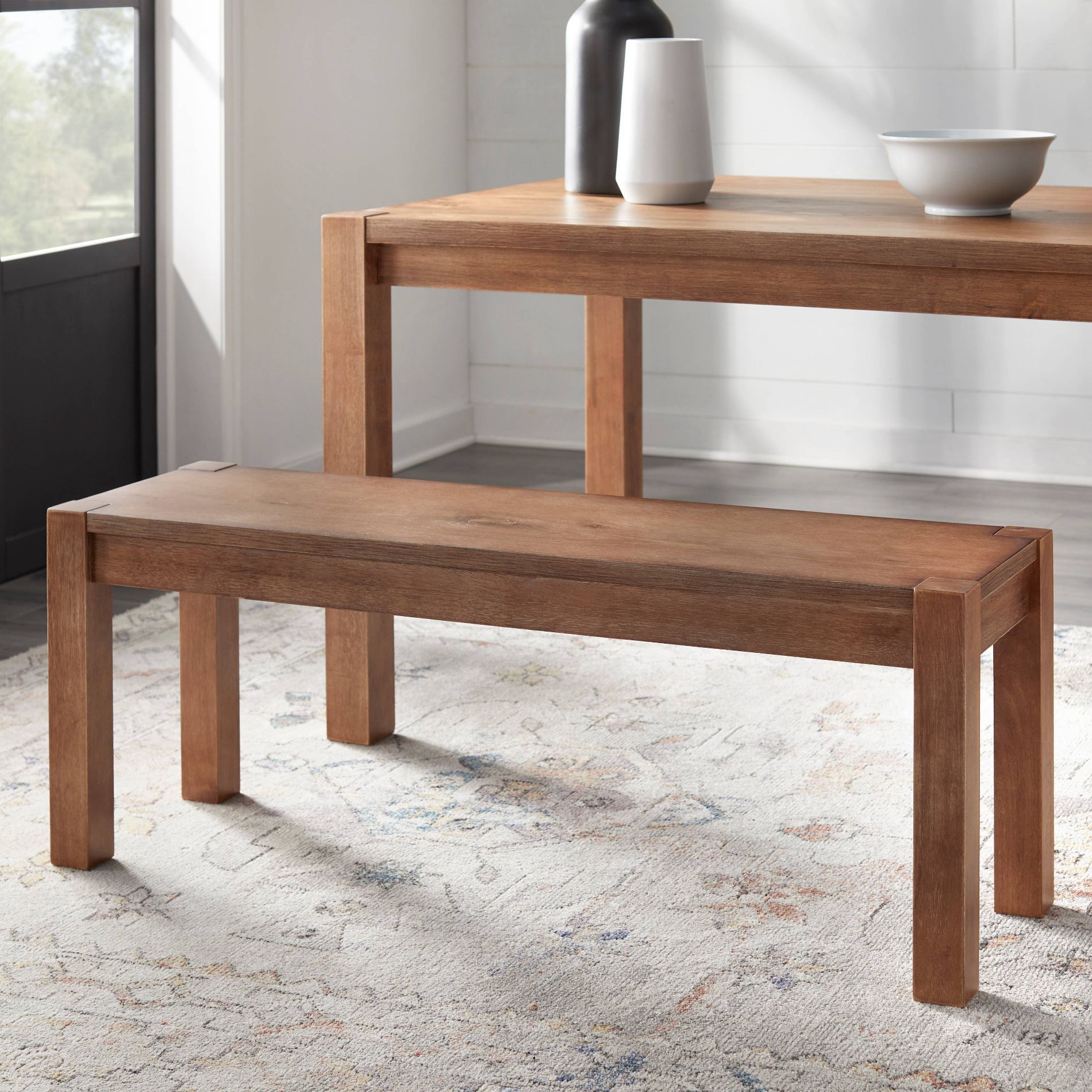Buylateral Verdon Modern Farmhouse Solid Wood Dining Bench