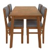 Homy Casa 5-Piece Dining Table and Upholstered Chairs Set, Walnut and Gray – Natural Modern Kitchen Furniture - 2 of 4