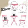 Bistro Table and Chairs Set, 3 Piece Foldable Patio Furniture Set, Outdoor & Indoor Bistro Set for Patio Balcony Porch Poolside, 2 Chairs and 1 Table - 3 of 4