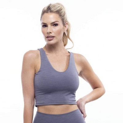 Rib V-Neck Cropped Tank - LEZAT