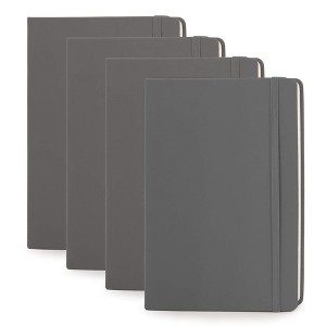 Simply Genius A5 Dotted Notebooks with Hardcover - Journals for Writing - Grid Notebook - 192 pages, 5.7" x 8.4" (Gray, 4 Pack) - 1 of 4