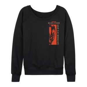 Women's - Predator - Badlands Alien Lightweight French Terry Wide Neck Long Sleeve Graphic Shirt - 1 of 4