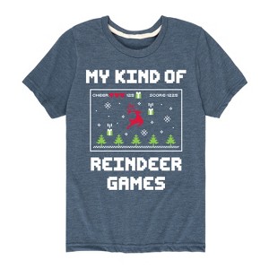 Boys' - Instant Message - My Kind Of Reindeer Games Christmas Short Sleeve Graphic T-Shirt - 1 of 4