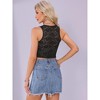 INSPIRE CHIC Women's Floral Lace Deep V Neck Sleeveless Sheer Cropped Cami Tank Tops - 3 of 4