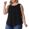 Agnes Orinda Women's Plus Size Round Neck Sleeveless Pleated Flowy Casual Boho Tank Top - 2 of 4
