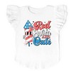 The Juniper Shop Red White and Cute Firework  Flutter Sleeve Tee - 2T - White - 2 of 4