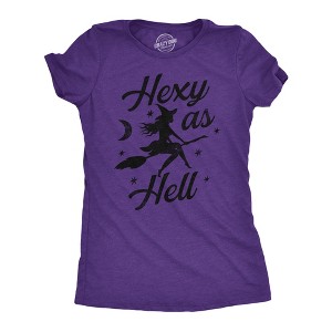 Womens Hexy As Hell T Shirt Funny Halloween Party  Witch Tee For Ladies - Crazy Dog Women's T Shirt - 1 of 4