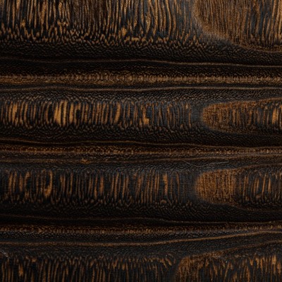 Charred Brown Hand-Carved Paulownia Wood Accent Stool