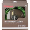 Kirlin IWB Black/Green Woven Instrument Cable 1/4" Straight to Right Angle - 3 of 3