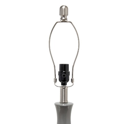 Gray Ceramic Droplet Table Lamp with White Fabric Shade