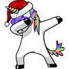 Women's Design By Humans Dabbing Unicorn Shirt Hip Hop Dab Santa Hat Christmas Shirt V By vomaria Racerback Tank Top - 2 of 3