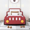 Twin Size Race Car-Shaped Platform Bed with Wheels,Blue - 2 of 4