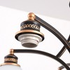 YANSUN 6-Light American Style Chandelier with Gold Accented E26 Downward Lights and White Glass Shades, No Bulb Included - 4 of 4